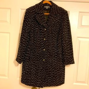 Long Wool Blend Coat, Oversized black & white vintage 4 button winter is here!